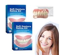 HXSZWJJ Silicone Reliner for Dentures, GreatFit Denture Silicone Reline Kit, Denture Reline Kit Silicone, Silicone Denture Reline Kit, Vumela Soft Denture Reline Kit for Men and Women, (2 Set)