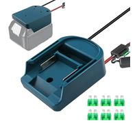 HXTMOJU 2 adaptadores Power Wheel para baterías de litio Makita de 18 V, conector de alimentación con fusible de 14 AWG e interruptor, adaptador de batería para coche RC DIY robótica