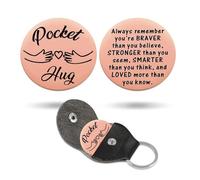 HXTNool Du Schaffst Das Glücksbringer Gute Glück Geschenke,Eine kleine Ubärmung Münze,Glücksbringer für Prüfung bestanden,umblücksbringer,Mutmacher Geschenk (Pocket Hug - Roségold)