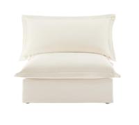 HXUHUWS Cómodo y elegante sofá sin brazos para espacios pequeños, asientos profundos acolchados, fundas extraíbles, color crema