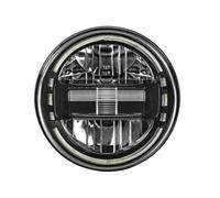 HXVGEGKPYK Bloque Óptico Delanteros Faro LED Universal De 7 Pulgadas con Casquillo H4 DRL Redondo Faro Delantero Coche(1pcs Black B)