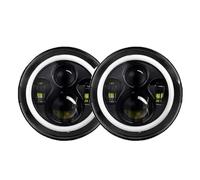 HXVGEGKPYK Faros Delanteros 2 Unidades Para Lada Para Niva 4X4 Para Coche Todoterreno Faros Delanteros Redondos De 7" Kit Faros LED Accesorio Halo Ojos Faro Principale(Black 2pcs)