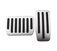 HXVGEGKPYK Pedales Cubierta Pedal para Tesla para Model 3 2017-2021 AT Acelerador Freno Reposapiés Cubiertas Aluminio Antideslizantes(2PC Silver Without Rest)