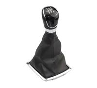 HXVGEGKPYK Pomo Palanca Cambios Para Focus 2 MK2 2005-2008 Marco Pequeño Pomo De Cambio De Marchas De 5/6 Velocidades Funda De Cuero Para Palanca De Cambios HandBall Palanca Velocidad(Black 5 Speed)