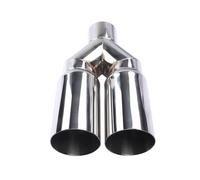 HXVGEGKPYK Punta Escape Silenciador Escape Universal Acero Inoxidable Doble Cilindro Entrada 63 Mm Salida 76 Mm para Coche. Silenciador Escape