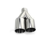 HXVGEGKPYK Punta Escape Tubo Escape Doble De Acero Inoxidable con Borde Recto Pulido para Silenciador Soldadura Silenciador Escape(Left inlet63mm)