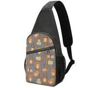 Hxwokrum Bolsa de pecho, bolsa bandolera Yorkshire Terrier, bolsa cruzada casual para hombres y mujeres, Orange Cats, One Size