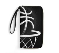 Hxwokrum Cartera de piel, cartera de patatas frescas, con cuerda, tamaño pequeño y gran capacidad, fácil de transportar, Basketball, 19.7x10.5cm, Moderno