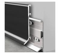 HXWZUGFTW Borde de Piso de Aluminio Negro, moldura de zócalo de Pared Impermeable y cortable for una instalación sin Costuras, 1 ud.(125cmx8cm)