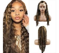 Hxxcoup Human Hair Wig 1B/27 Ombre Blonde Deep Wave 13X4 Lace Front Peluca de mujer de pelo real peluca de alta artesanía peluca Glueless Wig For Women 24 Zoll