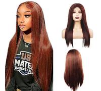 Hxxcoup Human Hair Wig #33 Reddish Brown Body Wave 5x5 Lace Front Peluca de mujer de pelo real peluca de alta artesanía peluca Glueless Wig For Women 32 Zoll