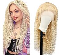 Hxxcoup Human Hair Wig #613 Light Blonde Kinky Curly 13X1 Lace Front Peluca de mujer de pelo real peluca de alta artesanía peluca Glueless Wig For Women 28 Zoll