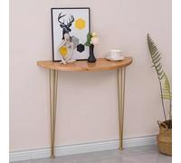 HXYhydrypd Consola de Media Luna con Tablero de Madera Maciza, Mesa de Entrada Estrecha y Semicircular, for Pasillo, Sala de Estar y Vestíbulo(Black)