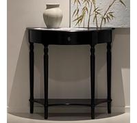 HXYhydrypd Consola de Media Luna de Madera Maciza con Cajón y Estante Inferior, for Pasillo, Sala de Estar y Vestíbulo(Black,80cm/31in)