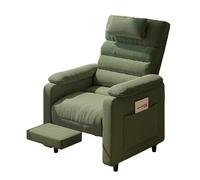 HXYhydrypd Sillon Relax Reclinable para Espacios Reducidos, Silla Ergonómica de Oficina con Reclinación de 180° y Pedales, Sillón Reclinable Manual para Estudio en Casa(Green)