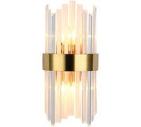HXYSXHJUO Aplique de Pared Moderno de Cristal con Pantalla de Vidrio Tubular, Casquillo E14, Estilo Art Déco, para Sala de Estar, Dormitorio o Estudio, con Acabado Chapado en Oro.