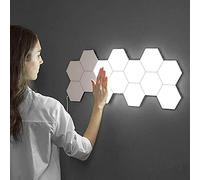 HXYSXHJUO Kit de lámparas de Pared hexagonales LED con Adaptador, Luces modulares táctiles para Bares o decoración del hogar, Sistema de iluminación Inteligente DIY (Paquete de 10).