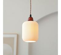 HXYSXHJUO Lámpara Colgante de cerámica, lámpara de Techo Colgante de Madera, Luces suspendidas, Farol Blanco Moderno, pequeña lámpara de araña E27, luz Colgante para Sala de Estar, restauran