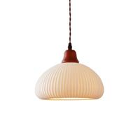 HXYSXHJUO Lámpara Colgante de cerámica, lámpara de Techo Colgante de Madera, Luces suspendidas, Farol Blanco Moderno, pequeña lámpara de araña E27, luz Colgante para Sala de Estar, restauran