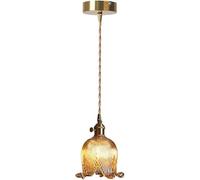 HXYSXHJUO Lámpara Colgante de Cristal con Forma de Flor Antigua para Isla de Cocina, Fregadero, Estilo rústico Moderno, lámpara de Techo Colgante Floral nórdica pequeña, lámpara de araña pa