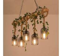 HXYSXHJUO Lámpara Colgante de Restaurante American Retro Hemp Rope, Estilo Pastoral, Creativa, Musical, para mostrador de Caja, Bar, cafetería, Tienda de té con Leche, Tienda de Ropa, Decora