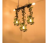 HXYSXHJUO Lámpara Colgante de Restaurante American Retro Hemp Rope HT Campana de música Pastoral Mostrador de Caja Bar Cafetería Té con Leche Tienda de Ropa Planta Decoración Lámpara de arañ