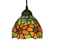 HXYSXHJUO Lámpara Colgante Estilo Tiffany de 15 cm (6 Pulgadas), Mini araña de Cristal Tintado con diseño de Girasol, lámpara de Techo Retro para Isla de Cocina, Dormitorio, baño, balcón, pa