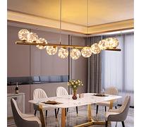 HXYSXHJUO Lámpara Colgante LED Moderna con Bola de Cristal Dorado Ajustable para Comedor, Cocina, Isla y Sala de Estar, Elegante iluminación de Techo Decorativa.