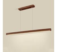 HXYSXHJUO Lámpara Colgante Lineal Ultrafina para Comedor, lámpara de araña LED Moderna de Tira de Metal con Acabado de Vetas de Madera, lámpara Colgante Minimalista nórdica para Isla de coci