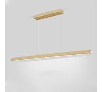 HXYSXHJUO Lámpara Colgante Lineal Ultrafina para Comedor, Moderna lámpara de araña LED de Tira de Metal con Acabado de Vetas de Madera, lámpara Colgante Minimalista nórdica para Isla de coci