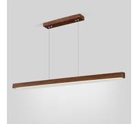 HXYSXHJUO Lámpara Colgante Lineal Ultrafina para Comedor, Moderna lámpara de araña LED de Tira de Metal con Acabado de Vetas de Madera, lámpara Colgante Minimalista nórdica para Isla de coci