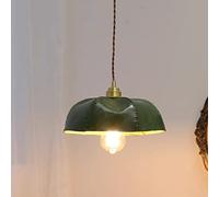 HXYSXHJUO Lámpara Colgante Minimalista de Noche E27, 1 luz, para Interiores, Comedor, Sala de Estar, Vintage, Ajustable, para Techo, 9,85 Pulgadas de diámetro, para un día Brillante y próspe