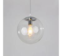 HXYSXHJUO Lámpara Colgante Moderna con Forma de Globo, araña de Cristal de 35,5 cm, 1 Cabeza esférica para Comedor e Isla de Cocina, Elegante lámpara Plateada, iluminación contemporánea para