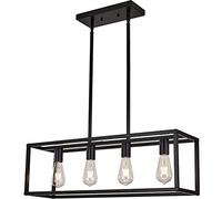 HXYSXHJUO Lámpara Colgante Moderna de Hierro con Altura Ajustable para Comedor, Sala de Estar, Dormitorio y Restaurante. Lámpara de Techo LED E27 con 4 Luces.