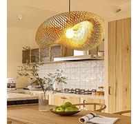 HXYSXHJUO Lámpara Colgante Retro de bambú, Ajustable, E27, para Restaurante, Dormitorio, Sala de Estar, Comedor, cafetería, Bar, lámpara de Techo nostálgica.