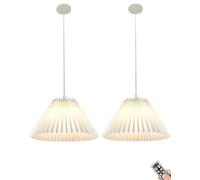 HXYSXHJUO Lámpara de araña de 14" Blanca, Colgante a Pilas, Regulable inalámbrica para Interiores, con Temporizador, Ideal para Comedor, Sala de Estar, Dormitorio o Cocina.