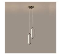 HXYSXHJUO Lámpara de araña de 36 W, decoración Moderna, Lineal, LED, Colgante, Regulable, de 2 Anillos, Dorada, Negra, Circular, Larga, para escaleras Altas, vestíbulo, Dormitorio, Sala de e