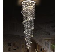 HXYSXHJUO Lámpara de araña de Cristal Espiral Larga y Moderna para escaleras Grandes, Compatible con lámparas Colgantes de Gotas de Lluvia para escaleras.