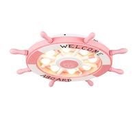 HXYSXHJUO Lámpara de araña Estilo náutico Pirata para Techo, con timón y Pantalla Parasol, Ideal para Habitaciones Infantiles. Accesorios para Dormitorio de niños, guardería y Sala de Estar