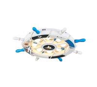 HXYSXHJUO Lámpara de araña Estilo náutico Pirata para Techo, con timón y Pantalla Parasol, Ideal para Habitaciones Infantiles. Accesorios para Dormitorio de niños, guardería y Sala de Estar