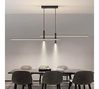 HXYSXHJUO Lámpara de araña LED Regulable para Comedor, lámpara Colgante Negra con Dos focos, Control Remoto, Ajustable, 3000K-6500K, lámpara de Mesa.
