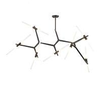 HXYSXHJUO Lámpara de araña Moderna G9 con Forma de Rama, Estilo Industrial, con Tubos en Espiga, para Comedor y Sala de Estar. Accesorios Negro. 14 Cabezales.