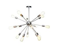 HXYSXHJUO Lámpara de araña Sputnik de 9 Pulgadas, Estilo Moderno de Mediados de Siglo, Colgante de Techo Industrial Vintage para Sala de Estar, Comedor, Dormitorio, vestíbulo, Cromo, 15 Cabe