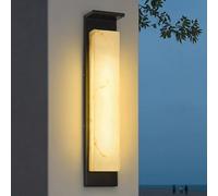HXYSXHJUO Lámpara de Pared Exterior Moderna de Resina con Textura de mármol, luz de Porche LED Impermeable, Aplique de Acero Inoxidable para Pasillo, Entrada/Puerta Trasera.