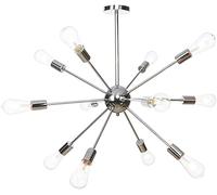 HXYSXHJUO Lámparas de araña Sputnik de 9 Pulgadas, Estilo Moderno de Mediados de Siglo, con Acabado Cromado. Lámpara Colgante de Techo Estilo Industrial Vintage para Sala de Estar, Comedor,