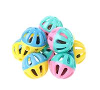 Hxyxbnhno 10 juguetes para mascotas con campanas, juguete interactivo colorido hueco para perro, hámster, chinchillas