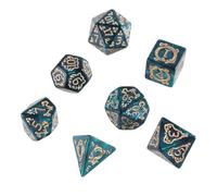 Hxyxbnhno 7 dados poliédricos multifaces, dados acrílicos, dados de juego de mesa con patrón de dragón, adecuados para juegos de rol