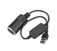Hxyxbnhno Adaptador USB de 5 V a 12 V USB macho a 12 V hembra para encendedor de cigarrillos de coche, convertidor de corriente para grabadoras de conducción