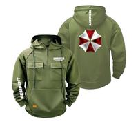 HXZESBLQW Sudadera con Capucha para Hombre Chaqueta Deportiva R.es.i.d.en.t Primavera Y Otoño Prendas De Vestir Exteriores Media Cremallera Sudaderas Lisas Bolsillo-LvSe||m