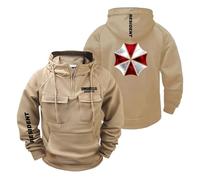 HXZESBLQW Sudadera con Capucha para Hombre Chaqueta Deportiva R.es.i.d.en.t Primavera Y Otoño Prendas De Vestir Exteriores Media Cremallera Sudaderas Lisas Bolsillo-KQiSe||l